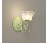 Klobvtt Aplique de Pared de Cristal con Flores - Lámpara de Lirio de los Valles, Estilo Nórdico Verde - Luz de Pared para Dormitorio (Mesilla), Salón o Pasillo - Decorativa