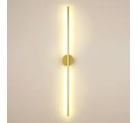 Klobvtt Aplique de pared dorado, iluminación de aplique de pared lineal, lámpara de pared de tira moderna, apliques de pared largos, luces de pared de tocador para pasillo, sala de estar, fondo, dormi