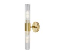 Klobvtt Aplique de pared dorado, lámpara de pared moderna para tocador, lámpara de pared arriba y abajo con pantalla acrílica, apliques de tubo largo, iluminación de pared, lámparas de espejo interior