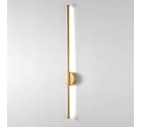 Klobvtt Aplique de pared dorado LED Lámpara de pared lineal Apliques cableados minimalistas Lámpara de pared Lámparas de montaje en pared de tubo largo Luces de pared doradas para sala de estar Dormit