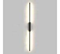 Klobvtt Aplique de pared lineal LED Lámpara de pared negra Barra de luz de pared de tocador de tira larga Apliques de pared modernos Accesorio de iluminación de pared para sala de estar Dormitorio Luc