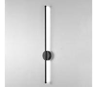 Klobvtt Aplique de pared lineal minimalista Luz de pared negra Lámpara de pared larga LED Apliques cableados de aluminio Iluminación de pared interior para dormitorio Sala de estar Fondo Decoración de