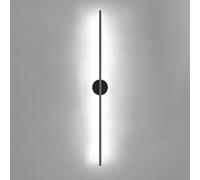 Klobvtt Aplique de pared lineal negro, iluminación minimalista, palo delgado, lámpara de pared LED, tira larga, luces de montaje en pared, bañador de pared interior para sala de estar, dormitorio, pas