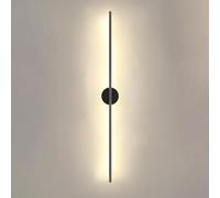 Klobvtt Aplique de pared lineal negro, iluminación minimalista, palo delgado, lámpara de pared LED, tira larga, luces de montaje en pared, bañador de pared interior para sala de estar, dormitorio, pas