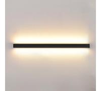 Klobvtt Aplique de pared negro, aplique de pared lineal, lámpara de pared de tira larga minimalista, accesorio de iluminación de pared de 3 modos de color, apliques cableados, lámparas de pared de lín