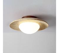 Klobvtt Domo moderno Lámpara de techo Madera cerca de la lámpara de techo Lámpara de pasillo de vidrio blanco Lámpara de araña de pasillo Lámparas de techo semiempotradas redondas para pasillo Café Ba