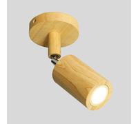 Klobvtt Foco de techo de madera LED, focos ajustables semiempotrados, focos direccionales giratorios, accesorio de iluminación de madera nórdica for pasillo, dormitorio, galería(Wood)