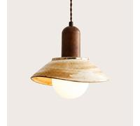 Klobvtt Lámpara Colgante De Cerámica Vintage, Lámpara de techo De Cristal Con Forma De Globo, Colgantes Con Acento De Madera, Lámparas Suspendidas For Isla De Cocina, Dormitorio, Restaurante