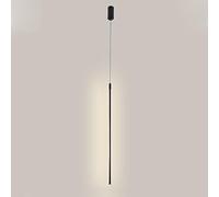 Klobvtt Lámpara Colgante LED Moderna Tira Lineal lámpara Colgante araña Minimalista iluminación de Techo Interior, Luces de suspensión de Metal Negro para Sala de Estar Dormitorio Pasillo Oficina