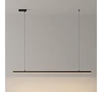 Klobvtt Lámpara Colgante Negra Lámpara de Techo Lineal Minimalista Lámpara de Techo LED Iluminación de Isla de Cocina Lámpara Colgante de Tira Larga Lámpara de Mesa de Comedor Lámparas de Oficina