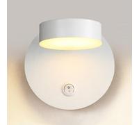 Klobvtt Lámpara De Pared LED For Montaje En Pared, Lámpara Mural Ajustable, Lámpara De Pared For Cabecera, Apliques Con Rotación De 360 ° For Dormitorio Y Sala De Estar, 6W 3000K(White)