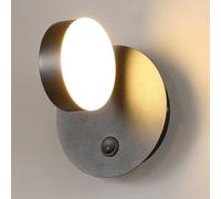 Klobvtt Lámpara De Pared LED For Montaje En Pared, Lámpara Mural Ajustable, Lámpara De Pared For Cabecera, Apliques Con Rotación De 360 ° For Dormitorio Y Sala De Estar, 6W 3000K(Black)