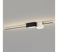 Klobvtt Luz de techo lineal minimalista, lámpara de techo LED moderna, lámpara de techo geométrica, accesorio de iluminación de montaje semiempotrado, candelabros de tira larga para sala de estar, pas