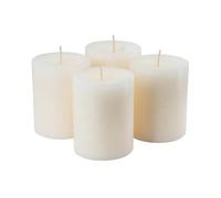 Klocke Kerzen Velas de adviento/Corona Velas/Cirios (Safe Candle) - Gran Selección - Corona de Adviento/Corona de Navidad/Navidad Velas, Wollweiß, Medium & Breit: Höhe 9cm / Ø 7cm - 4 Stück