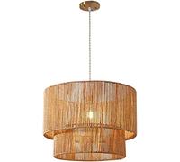 KLONWG Lámpara Colgante de Cuerda Tejida Industrial, Luces Colgantes nórdicas Modernas, lámpara Colgante cilíndrica Retro, iluminación Colgante de Estilo rústico para Restaurante, cafeter