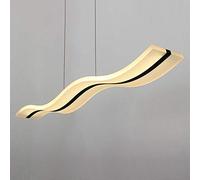 KLONWG Lámpara Colgante Lineal Ultrafina con Forma de Onda Curva LED, Moderna, Ajustable, para Comedor, Bar, Restaurante, iluminación de Techo, luz cálida, 140 x 12 cm