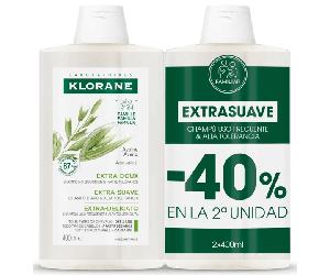 Klorane Champú Extra Suave Avena 2x400 ml