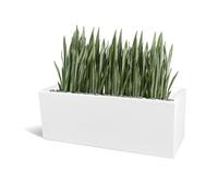 Kloris Jardinera Rectangular Moderna Mod. Oasis, 100 x 30 x 30 cm, Blanco Polietileno, Fabricado en Italia