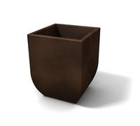 Kloris Maceta Cuadrada para Plantas para Interior y Exterior, Mod. SALENTINO 30 Polietileno Liso marrón Dimensiones Exteriores 29 x 29 cm Altura 43,5 cm Made in Italy.