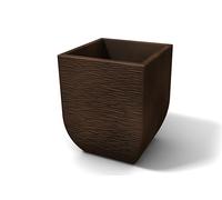 Kloris Maceta Cuadrada para Plantas para Interior y Exterior, Mod. SALENTINO 30 Polietileno Rayado marrón Dimensiones Exteriores 29 x 29 cm Altura 43,5 cm Made in Italy.