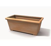 Kloris Macetero Rectangular Millerighe 80 Resina Color Antiguo Polietileno diseño clásico para Exterior 52 litros 80 x 39 cm Altura 32 cm Made in Italy