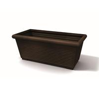 Kloris Macetero Rectangular Millerighe 80 Resina Color marrón Polietileno diseño clásico de Exterior, 52 litros, 80 x 39 cm, Altura 32 cm, Fabricado en Italia