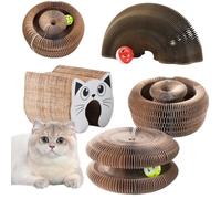 Klortecer Kitty Spin Rascador Interactivo Modular para Gato, Plegable con Bola con Campana - Túnel 3-en-1 Antiestrés que Estimula el Instinto de Caza y Protege los Muebles (Cabeza)
