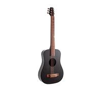KLOS - Kit de guitarra eléctrica acústica de viaje de fibra de carbono negra con bolsa de transporte, correa, cejilla y más