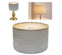 Klosz de lino, pantalla de lámpara hecha a mano, para lámpara de pie, colgante y de mesa, portalámpara E27, luz no deslumbrante, Ø 30 cm x alt. 20 cm (gris)