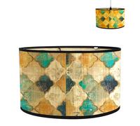 Klosz de lino para lámpara | abat-jour hecho a mano para lámpara de pie, lámpara colgante y lámpara de mesa | portalámpara E27 | luz antideslumbrante | Ø 30 cm x alt. 20 cm (rejilla -E)