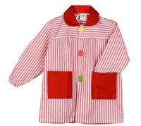 KLOTTZ-Rayas-Bata Escolar a Rayas. Babi Colegio a Rayas con Botones de la Marca Fabricado en España. Tejido de Calidad. No Hace bolillos .Talla 3. Color Rojo