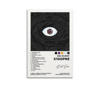 klouds Póster Bad Bunny Álbum X100PRE Póster Pintura Decorativa Lienzo Arte Dormitorio Sala de Estar Decoración Moderna Estética Póster 12x18 pulgadas(30x45cm) Estilo Sin Marco