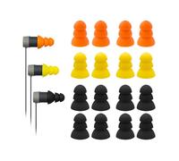 Klowcok Audífonos de triple brida para mejorar la audición de cuerda de caminante, auriculares de protección auditiva Razor X/XV3.0, puntas de repuesto de silicona suave, 8 pares (negro, amarillo, 2