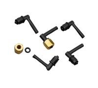 KLRAEZ Conector de Amortiguador de Tinta DX5 for Impresora Digital, Compatible con 4880, 4800, 4450, 4400, Accesorios de Tubo de plástico en Forma de L con Tuerca de Cobre, 4 Uds.(No.2 Longer One)