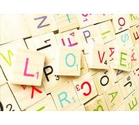 KlsyChry 100 Wooden Alphabet Tiles Multi Colors Letters & Numbers For Crafts Wood