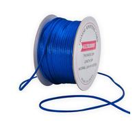 KLTRIBBON Cordón de Cola de Rata de 2 mm, Color Azul Real, 50 m, Cuerda de Nudo Chino, Cola de Rata, Hilo de Seda para Pulseras, Collares, Joyas, Adornos de macramé