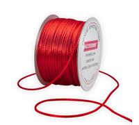 KLTRIBBON Cuerda de Cola de Rata roja de 2 mm, Cuerda de Nudo Chino de 50 m, Hilo de Seda para Pulseras, Collares, Joyas, Adornos de macramé