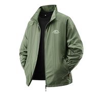 Kluantou Chaqueta de verano para hombre, fina, cortavientos, protección solar, chaqueta con capucha, ligera, versátil, transpirable, chaqueta de camping, ligera y fina, chaqueta softshell para