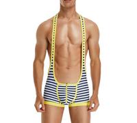 Kluantou Mono de lucha libre para hombre con correa para levantamiento de pesas, mono de una pieza, sin mangas, traje de lucha deportiva, cómodo de una pieza, para gimnasio, boxeador, entrenamiento