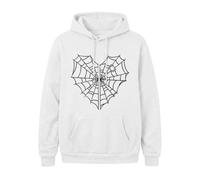 Kluantou Sudadera con capucha para hombre con estampado de telaraña oscura, sudaderas con capucha de estilo calle, tendencia de gran tamaño, informal, Y2K, cálido, con cremallera, sudadera con capucha