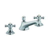 KLUDI 1926 grifería de lavabo, asas en cruz, instalación con 3 orificios, proyección 140mm, 510460520, Color: cromado