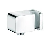 KLUDI A-QA codo de conexión a la pared con soporte de ducha, cromo, 6556005-00