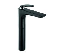 KLUDI BALANCE Mezclador monomando de lavabo, instalación monohilo, altura de caño 270 mm, 3,8 l/min, 522988775WR5, Color: Negro mate / cromado