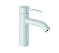 KLUDI BOZZ Mezclador monomando de lavabo, altura de caño 100 mm, juego de desagüe PUSH-OPEN, 382885376, Color: Blanco mate