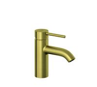 KLUDI BOZZ Mezclador monomando de lavabo, altura de caño 75 mm, juego de desagüe PUSH-OPEN, 38266N076, Color: Oro cepillado