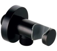 Kludi conector angular con soporte negro 6054739-00