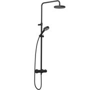 Kludi Dive conjunto de ducha a pared con termostato con rociador con efecto lluvia negro 6807939-00