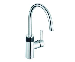 KLUDI E-GO Mezclador monomando electrónico de fregadero, palanca cerrada, con sensor, accionado por pilas, proyección 215mm, 422100575, Color: cromado