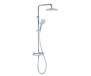 KLUDI FRESHLINE Thermostat Dual Shower System, ducha de techo orientable y regulable en altura, cromo, 6709205-00