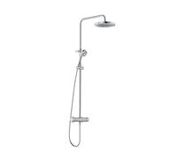 Kludi Logo Neo conjunto de ducha a pared con termostato con rociador con efecto lluvia cromo 6808205-00